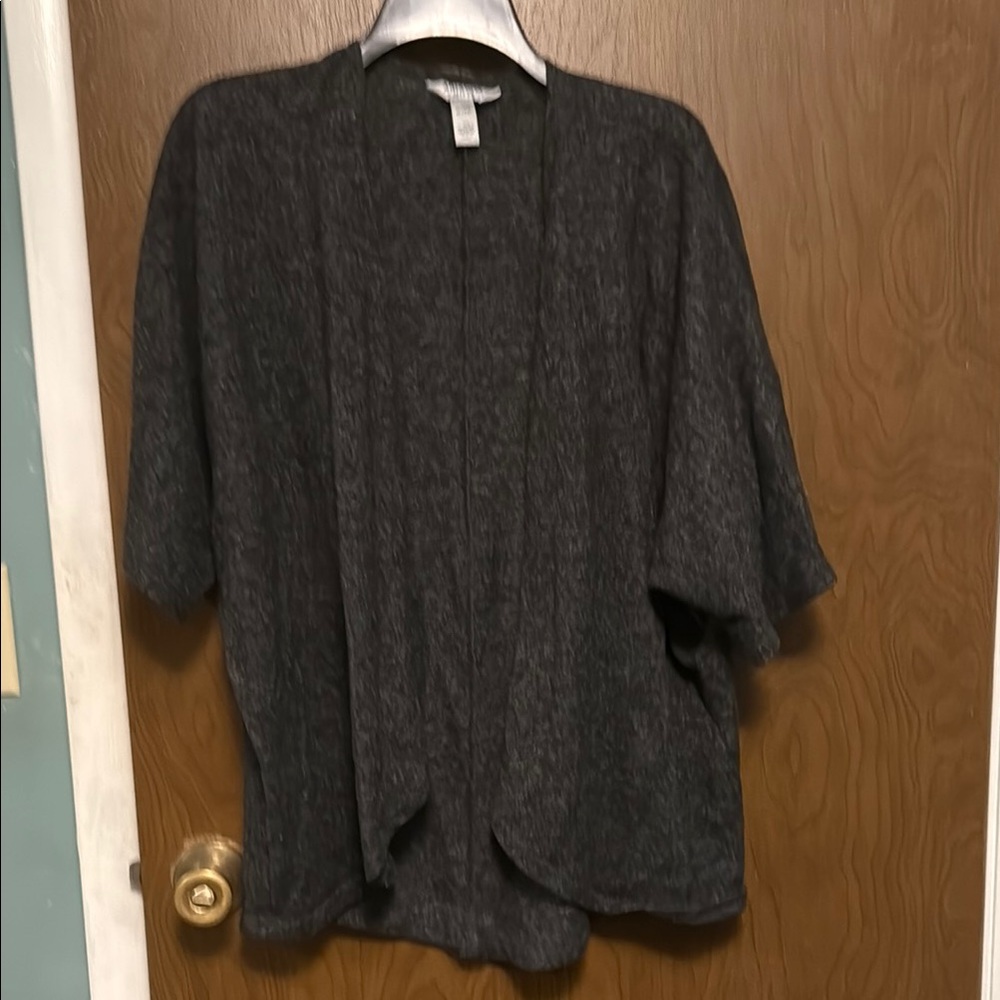 Arizona Jean Co Charcoal Gray Open Front Cardigan size XL